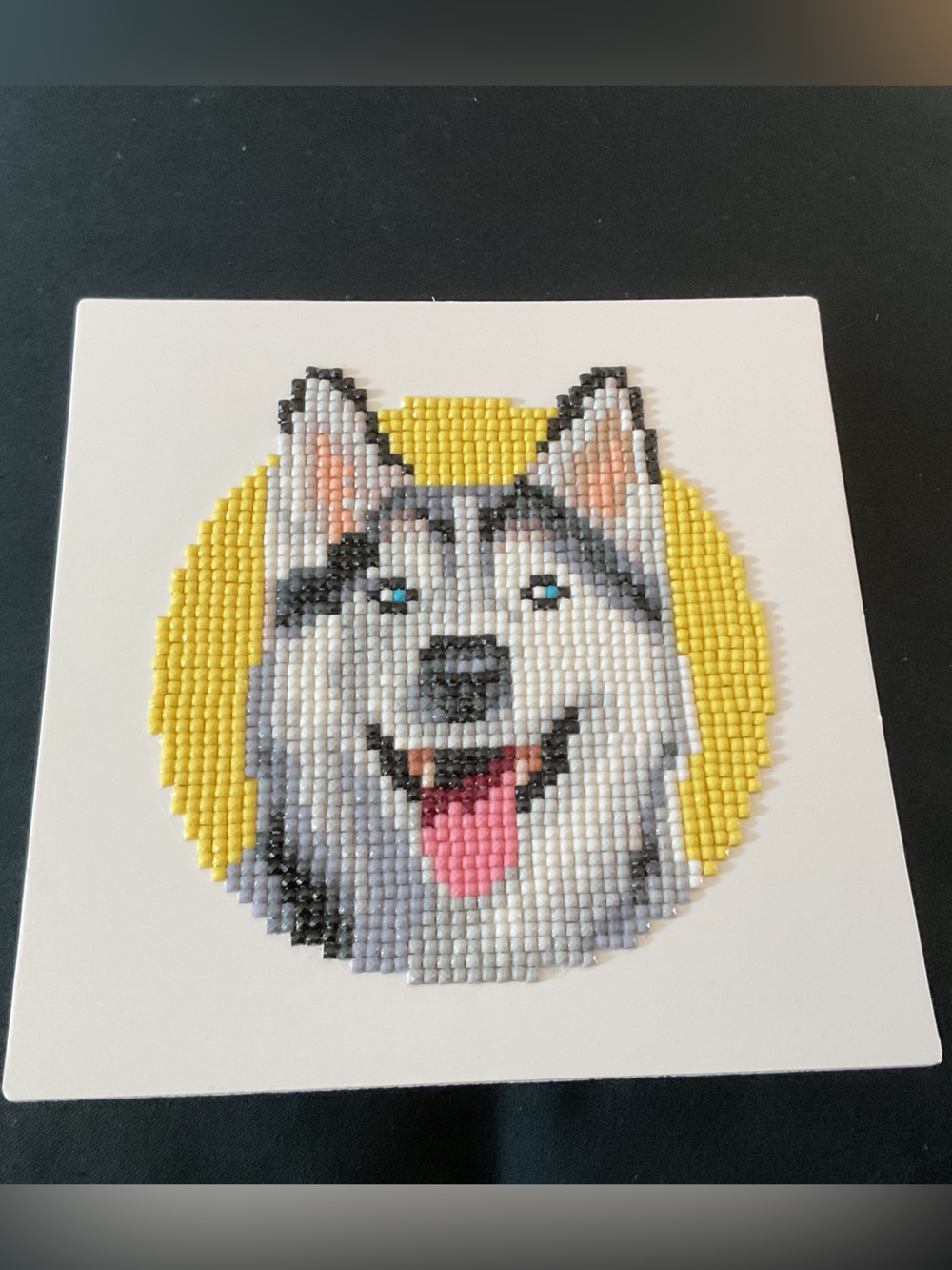 Adorable Husky Diamond Painting – Bling Pet Portrait Wall Art.